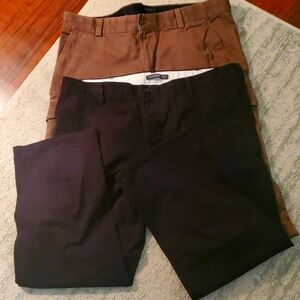 2 Pairs Of Dockers Men's Black and Tan Chinos Pants